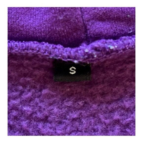 Colorblock Hoodie Hooded Sweatshirt Zip-Up Jersey Fleece Jacket Purple Sz Small - Picture 14 of 14